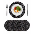 thumbnail image 1 of Colorful Polka Dot Round 13 Inch Placemats Set of 4, Modern Minimalist Geometric Black HeatResistant Non Slip Place Mats for Dining Table, Wipeable Braided Kitchen Table Mats for Housewarming, 1 of 9