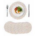 thumbnail image 1 of Colorful Polka Dot Round 13 Inch Placemats Set of 6, Vintage Minimalist Geometric Beige HeatResistant Non Slip Place Mats for Dining Table, Wipeable Braided Kitchen Table Mats for Housewarming, 1 of 9