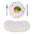 thumbnail image 1 of Colorful Polka Dot Round Placemats Set of 6 for Dinning Tables,Heat-proof Braided Table Mats 15 Inch,Rainbow Color Polka Dots Abstract Washable Place Mat for Kitchen Restaurant Party Table Decor, 1 of 9