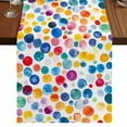 thumbnail image 1 of Colorful Polka Dot Short Table Runner 36 Inches Long,Rainbow Polka Dots Watercolor Cotton Linen Table Runners Dresser Scarves,Fabric Tabletop Scarf Furniture Cover for Home Dinner Party Decor 13"x36", 1 of 8