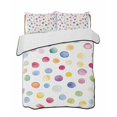 thumbnail image 1 of Colorful Polka Dot Summer Quilt Set Twin Size, Soft Microfiber Quilted Bedding Set with 2 Pillow Shams, Rainbow Polka Dot Watercolor Lightweight All Season Bedspread Coverlet for Bedroom 68"x86", 1 of 6