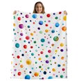 thumbnail image 1 of Colorful Polka Dot Throw Blanket, Flannel Fleece Blanket with Striped Design for Couch, Rainbow Color Polka Dots Abstract Soft Breathable All Season Plush Blankets for Sofa Office Travel 40"x50", 1 of 9