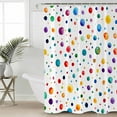 thumbnail image 1 of Colorful Polka Dot Waterproof Fabric Shower Curtain, Rainbow Color Polka Dots Abstract Shower Curtain for Bathroom Curtains Bathtubs Hotel Washable Shower Curtains with 12 Hooks Stall 54x78in, 1 of 6