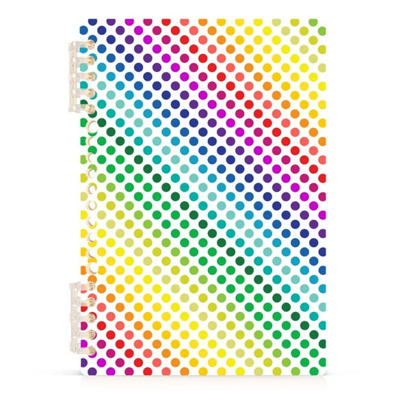 Colorful Polka Dots in Lines Spiral Journal Notebook College Ruled Notebook 8.3" x 5.7" A5 Lined Thick Paper Page