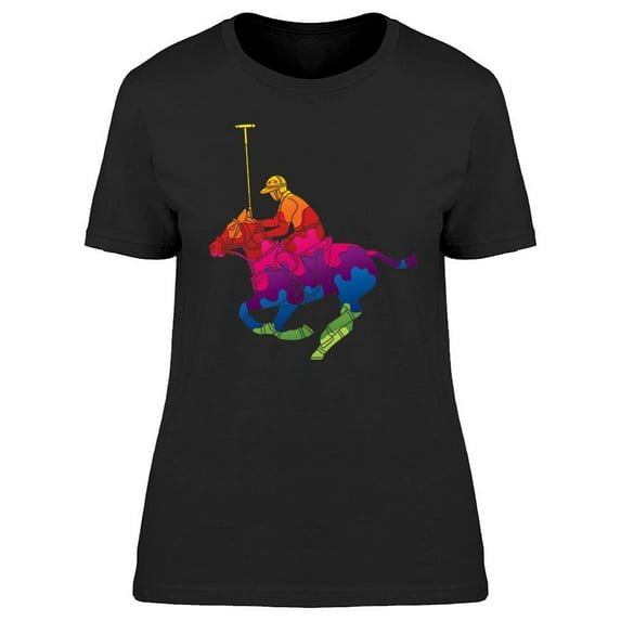 Colorful Polo Athlete T-Shirt Women -Image by Shutterstock, Female Small