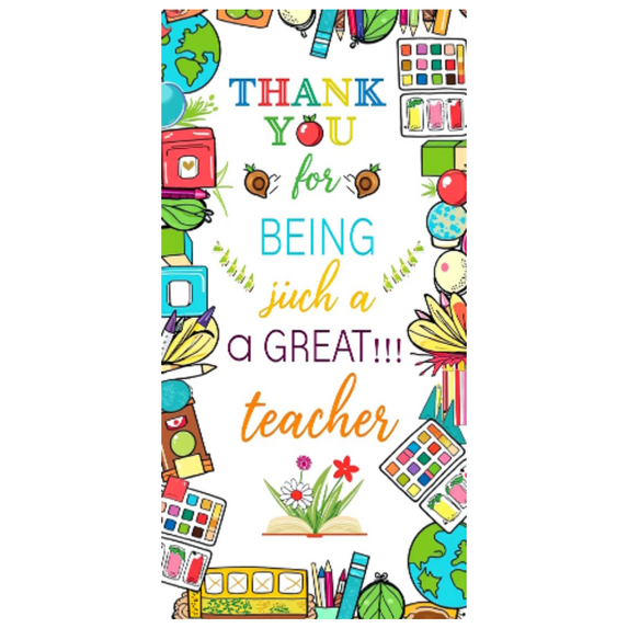 Colorful Polyester Teacher Appreciation Banner Decorative for Classroom Party Celebration Event