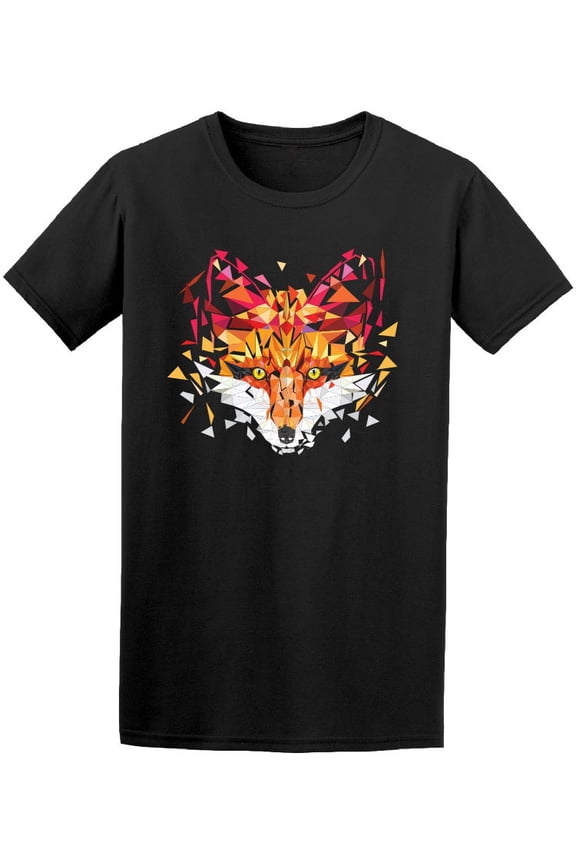 Colorful Polygon Fox T-Shirt Men -Image by Shutterstock, Male XX-Large