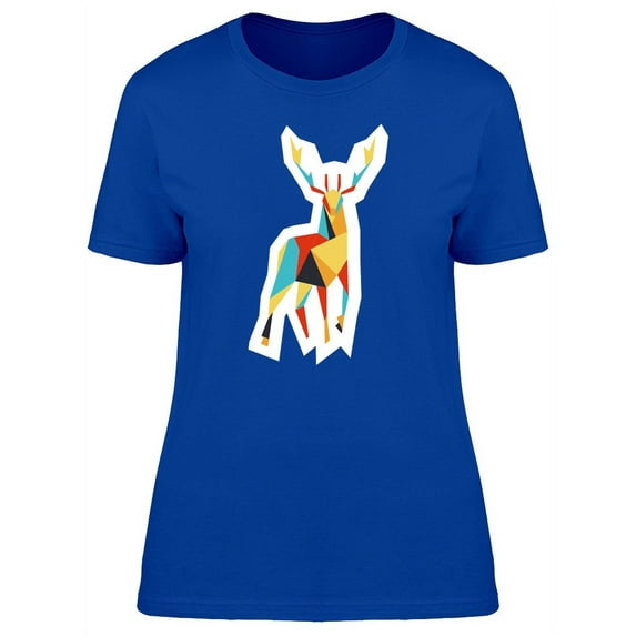 Colorful Polygonal Deer T-Shirt Women -Image by Shutterstock, Female Small