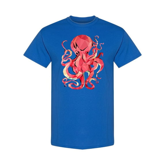 Colorful Polygonal Octopus T-Shirt Men -Image by Shutterstock, Male 3X-Large