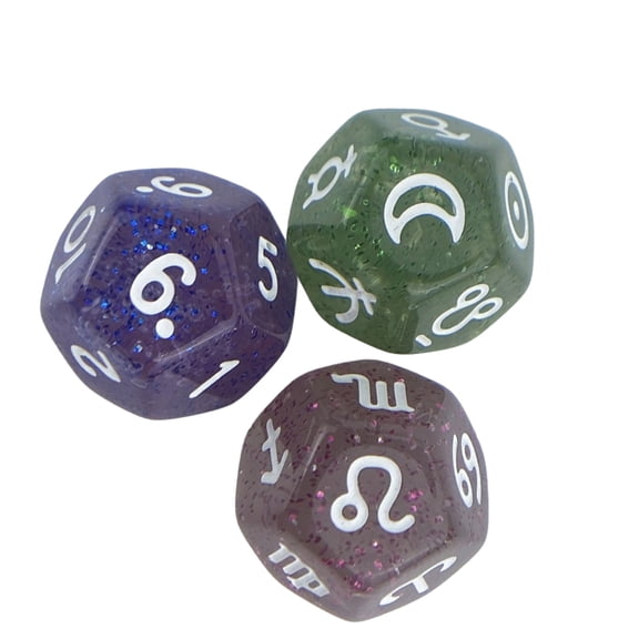 Colorful Polyhedral Divination Dices 12 sided Accuracy Colorful Astrological Game Dices for Guidance and Game