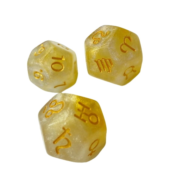 Colorful Polyhedral Divination Dices 12 sided Accuracy Colorful Astrological Game Dices for Guidance and Game