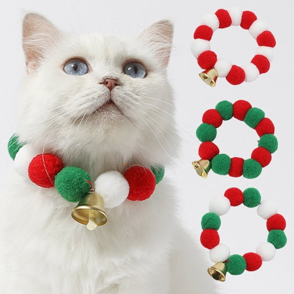 Colorful Pom Pom Pet Bell Collar, Adjustable Size For Small Medium Dogs Cats, Neck 6-9Inch 8-11Inch 10-18Inch (15-22Cm 20-28Cm 26-45Cm) - Pet Collar With Bells For Training Safety