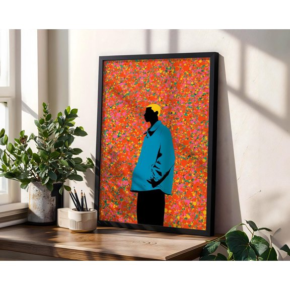 Colorful Pop Art Print, Maximalist Wall Art, Abstract Splatter Portrait Poster, Vibrant Dopamine Decor, Modern Silhouette Art, Bold Print, Poster Only