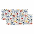 thumbnail image 1 of Colorful Poppies Valances for Windows, Orange Blue Flowers Leaves Light Filtering Kitchen Curtains, Rod Pocket Window Valance Curtains for Living Room Bedroom, 42" W x 18" L, 2 Panels, 1 of 9