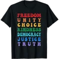thumbnail image 1 of Colorful Positive Words T-Shirt for Freedom, Unity, and Kindness Enthusiasts, 1 of 5