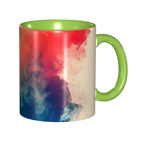 Colorful Powder Coffee Mug Fun Custom Ceramic Mugs 11oz Green