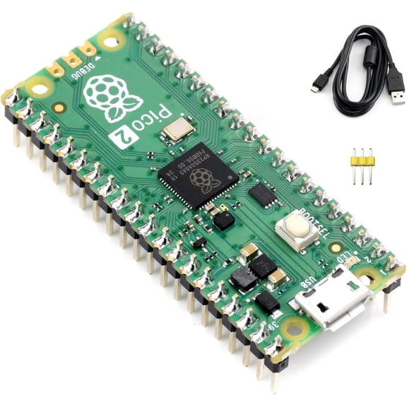 Colorful Pre-soldered Pico 2 Microcontroller Mini Development Board with Header,Based on Official RP2350 Chip,Dual-core & Dual-Architecture Design