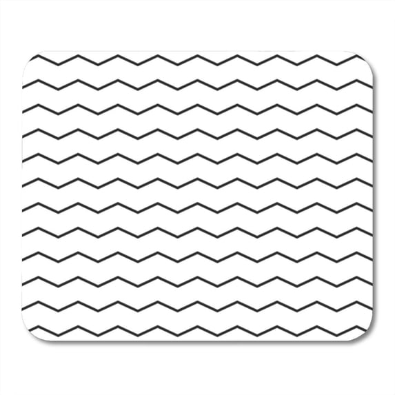 Colorful Preppy Zig Zag Black and White Chevron Pattern Mousepad Mouse Pad Mouse Mat 9x10 inch