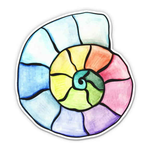 Colorful Pretty Seashell Ocean Vibes - 5" Vinyl Sticker - For Car Laptop I-Pad - Waterproof Decal