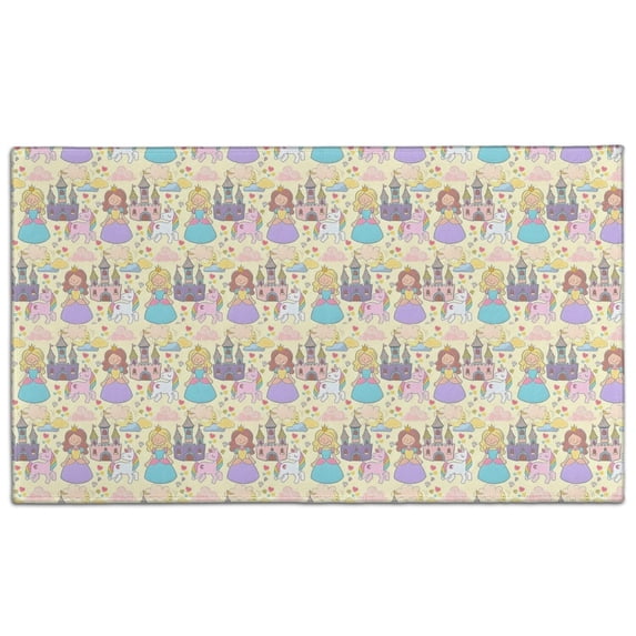 Colorful Princess Castle Pattern Door Rugs,Washable Non Slip Door Mats Indoor,Decorative Door Mats,Entry Mat Indoor for Entrance,Bedroom,Kitchen,Bathroom,17"x30"