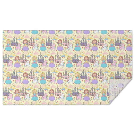 Colorful Princess Castle Pattern Rectangle Tablecloth 60"x102",Waterproof Polyester Rectangle Table Cloth, Wipeable Spillproof Polyester Tablecloth for Dining, Camping, Indoor and Outdoor