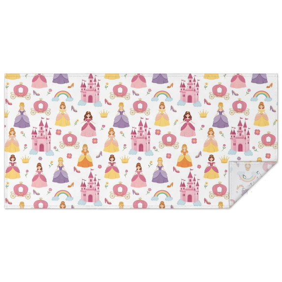 Colorful Princess Castle Pattern Rectangle Tablecloth 60"x120",Waterproof Polyester Rectangle Table Cloth, Wipeable Spillproof Polyester Tablecloth for Dining, Camping, Indoor and Outdoor