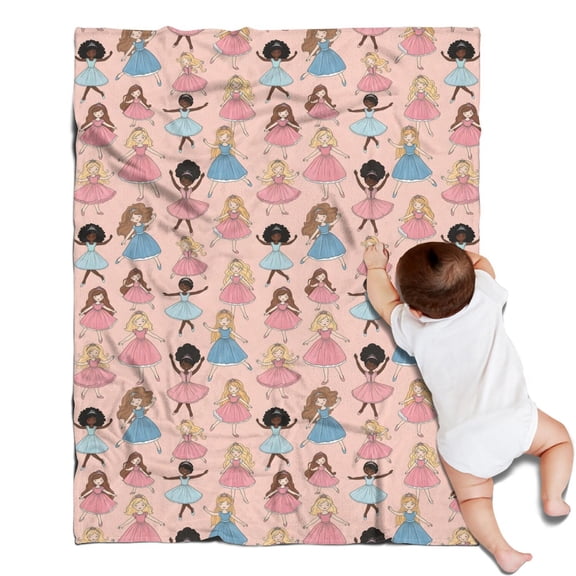 Colorful Princess Dance Pattern Blanket,Comfortable Soft Flannel Throw Blanket,All Season,Warm Lightweight Blankets for Sofa Bed Couch Living Room Chair,30"x40"