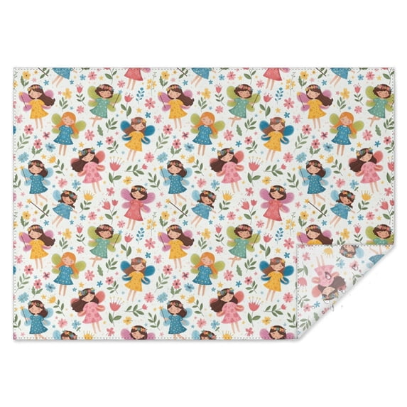 Colorful Princess Flower Fairy Pattern Rectangle Tablecloth 60"x84",Waterproof Polyester Rectangle Table Cloth, Wipeable Spillproof Polyester Tablecloth for Dining, Camping, Indoor and Outdoor