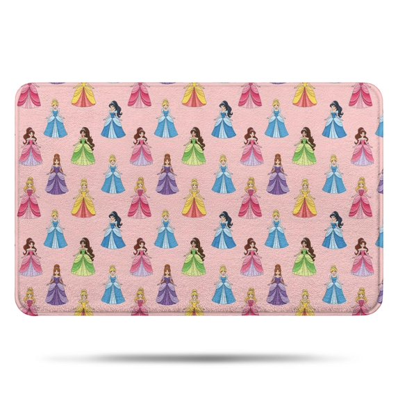 Colorful Princess Pattern Bathroom Rugs Mat,Non Slip Microfiber Bathroom Rug,Rubber Backing,Soft Bathroom Mats for Bathroom Floor,Tub and Shower,17x27in(43x68cm)