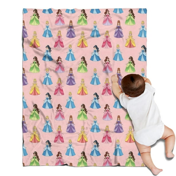 Colorful Princess Pattern Blanket,Comfortable Soft Flannel Throw Blanket,All Season,Warm Lightweight Blankets for Sofa Bed Couch Living Room Chair,30"x40"