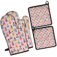 thumbnail image 1 of Colorful Princess Pattern Kitchen Oven Mitt and Pot Holder Sets 2 Pcs for Baking, Cooking and Grilling, Heat Resistant Up To 392 °F, 1 of 7