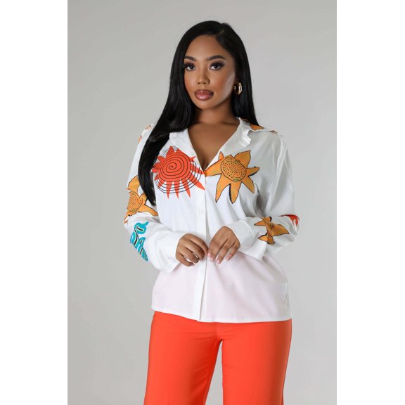 Colorful Printed Button-Down Shirt