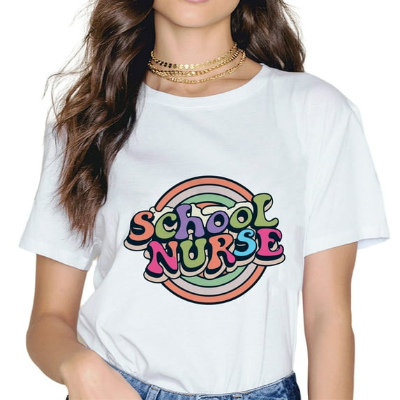 Colorful Printed Casual Round Neck white T-Shirt for Men and Women