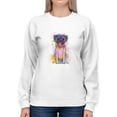 thumbnail image 1 of Colorful Pug Splash Art Sweatshirt Women -Fab Funky Designs, Female 4X-Large, 1 of 4