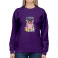 thumbnail image 1 of Colorful Pug Splash Art Sweatshirt Women -Fab Funky Designs, Female Large, 1 of 4
