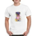 thumbnail image 1 of Colorful Pug Splash Art T-Shirt Men -Fab Funky Designs, Male 3X-Large, 1 of 4