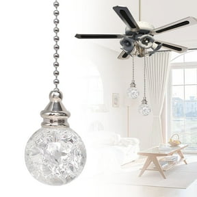 Colorful Pull Chains Crystal Glass Ice Cracked Ball Pull Chain for Ceiling Fan Light Decor 21" Extension Chain,Glass Ceiling Fan Pull Chain,Light Fan Pulls Decorative Beaded Chain for Decoration(1Pc)