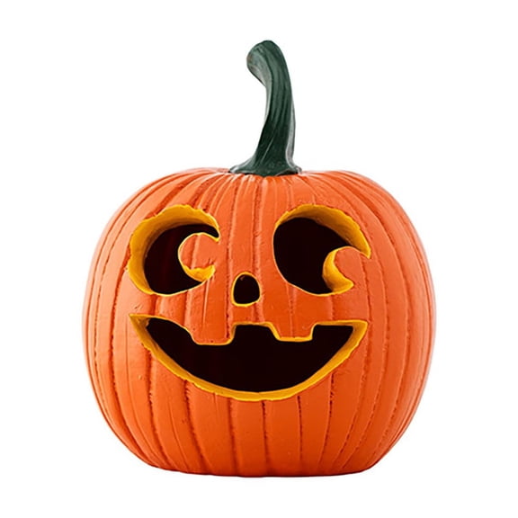 Colorful Pumpkin Figurines for Halloween Decorations, Creative Resin Tabletop Ornaments for Fall Decor, Spooky Home Accents for Festival Party Display, 1Pack Orange