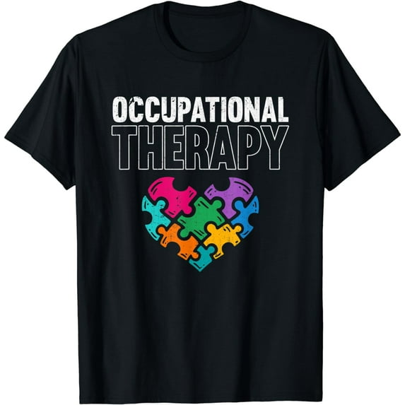 Colorful Puzzle Heart OTA Occupational Therapy T-Shirt