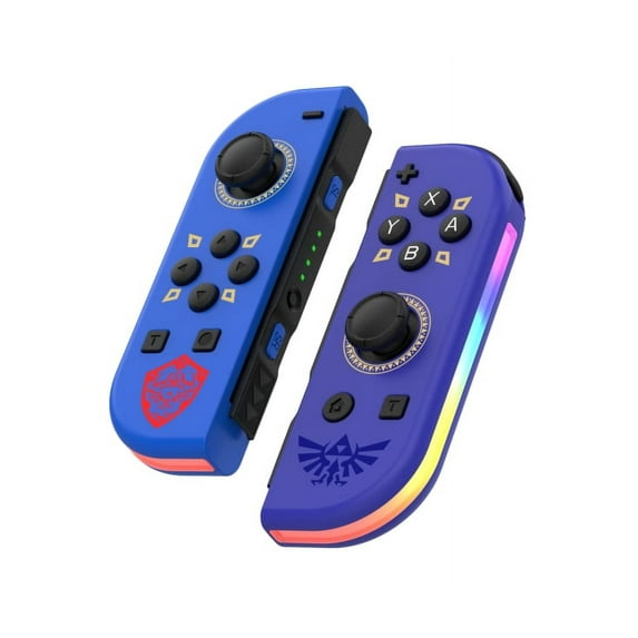 Colorful RGB Light Game Controller (L/R) Skyward Sword , Wireless joystick Replacement for Switch Controller-Blue