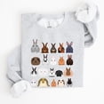 thumbnail image 1 of Colorful Rabbit Breeds, Rabbits In A Row, Easter Sweatshirt, Women's, 1 of 2
