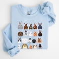 thumbnail image 1 of Colorful Rabbit Breeds, Rabbits In A Row, Easter Sweatshirt, Women's, 1 of 2