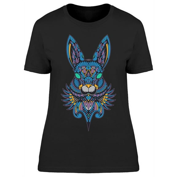 Colorful Rabbit Zentangle T-Shirt Women -Image by Shutterstock, Female x-Large
