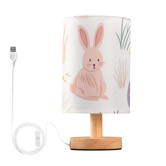 Colorful Rabbits Easter Eggs Grass Table Lamp with USB Port LED Warm Light Lamp Night Light Home Decor