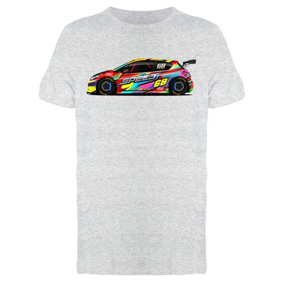 Colorful Racing Car Design T-Shirt Men -Image by Shutterstock, Male XX-Large