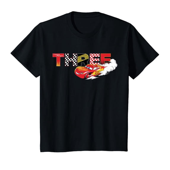 Colorful Racing Car Graphic T-Shirt for Third Birthday Celebration