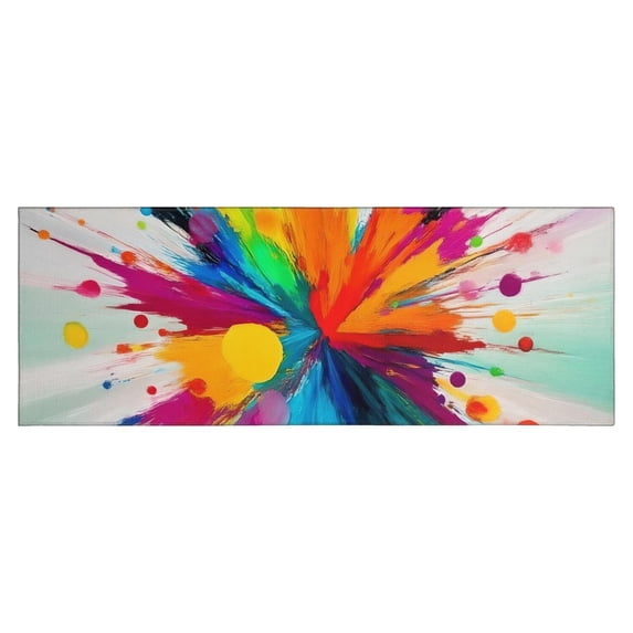 Colorful Radial Paint Burst Kitchen Rug Mat,Kitchen Runner Rugs Non Skid Washable,Decorative Kitchen Floor Mats for Kitchen,Sink,Laundry,17"X47"