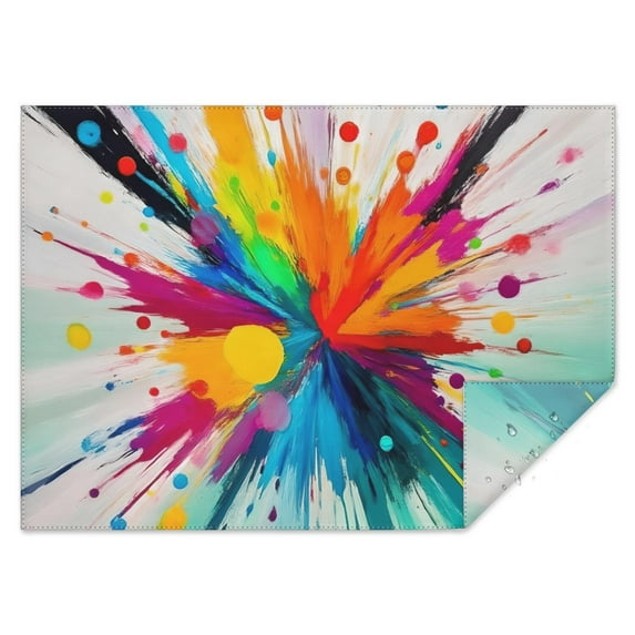 Colorful Radial Paint Burst Rectangle Tablecloth 60"x84",Waterproof Polyester Rectangle Table Cloth, Wipeable Spillproof Polyester Tablecloth for Dining, Camping, Indoor and Outdoor