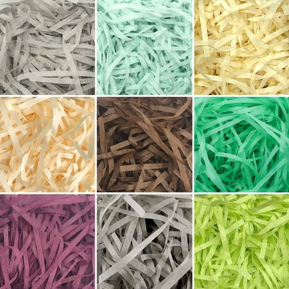 Colorful Raffia Paper, Shredded Paper for Gift Baskets, Paper Grass for Gift Baskets Filler for St Patricks, Easter, Christmas Packaging Decoration