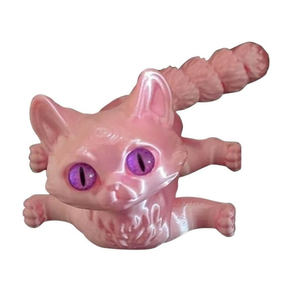 Colorful Ragdoll Cat with Movable Joints for Interactive Display, 3D Printed Figurine for Home and Office, Perfect Gift for Cat Lovers and Collectible